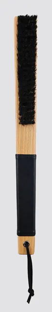 Spazzola per vestiti, legno, 37,5cm, colore naturale, manico ecopelle PU