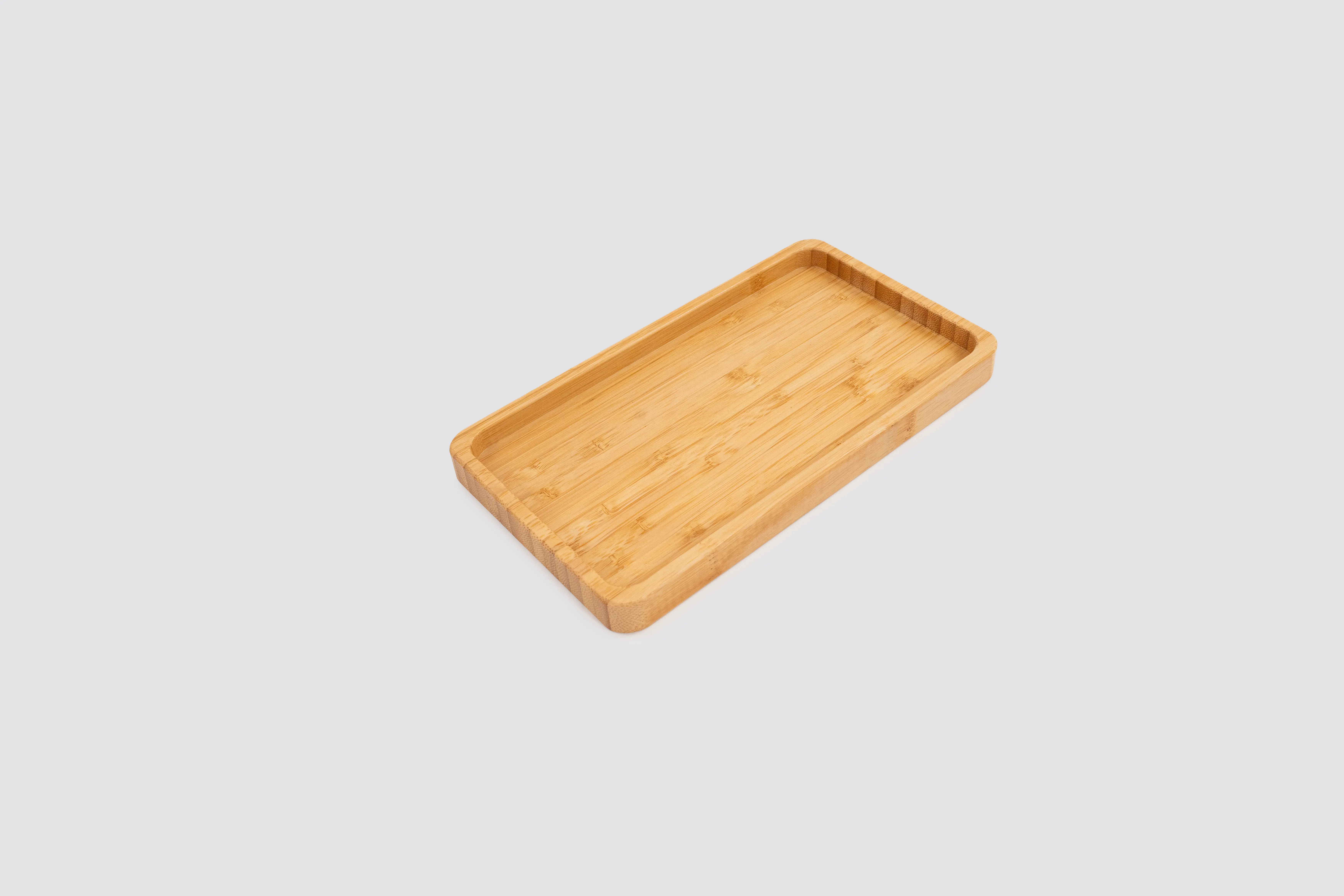 Bandeja rectangular de bambú, 25 x 14 cm