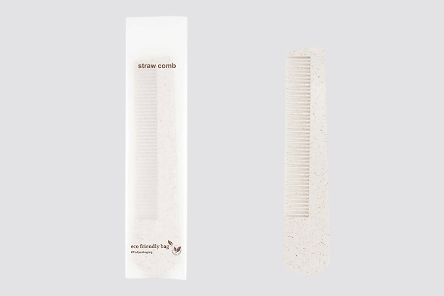 PLA ECO-FRIENDLY - Pettine di paglia in sacchetto PLA, lunghezza 15,5cm