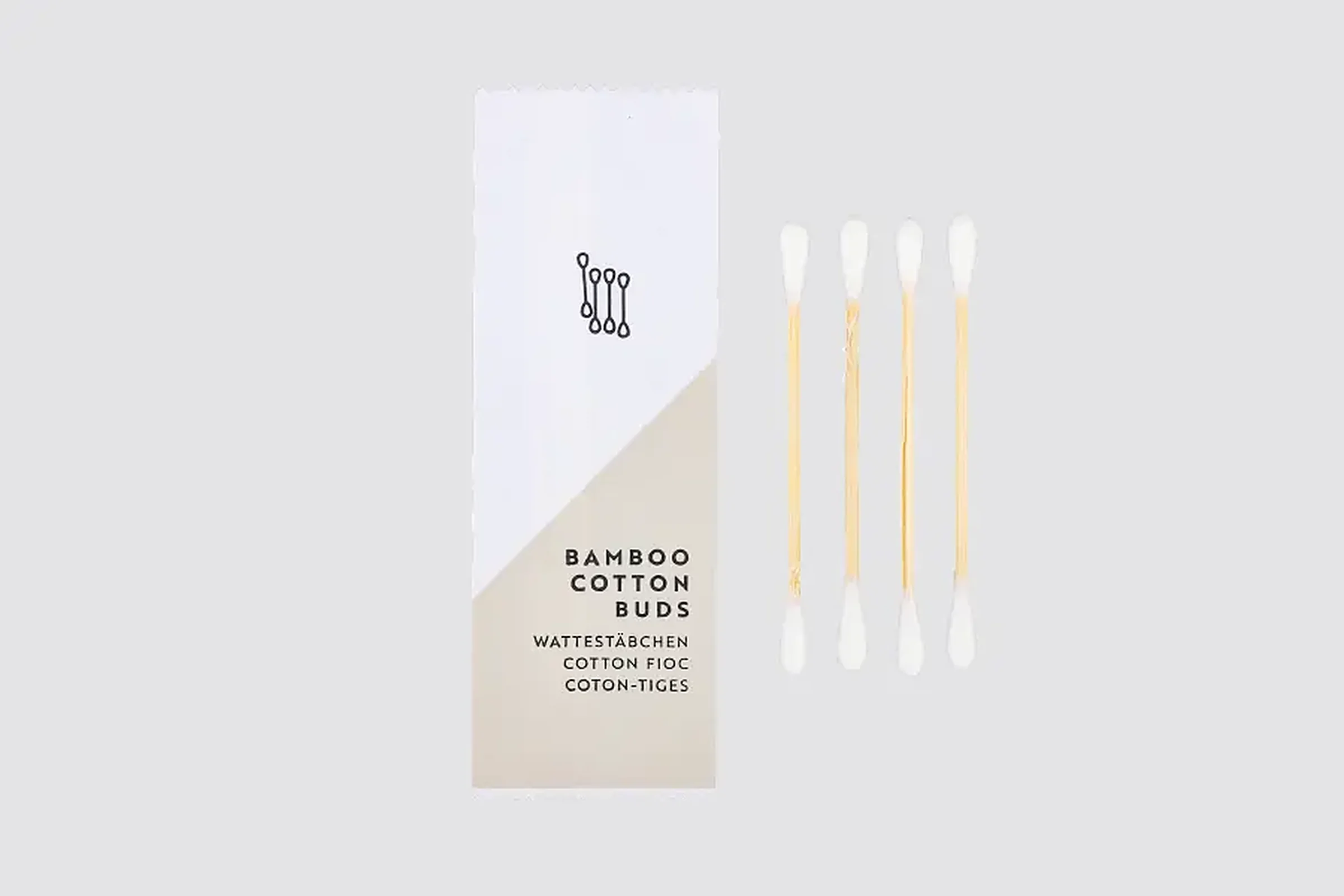 Elegant Amenities 4 Wattestäbchen mit Bambusschaft in Papiersachet