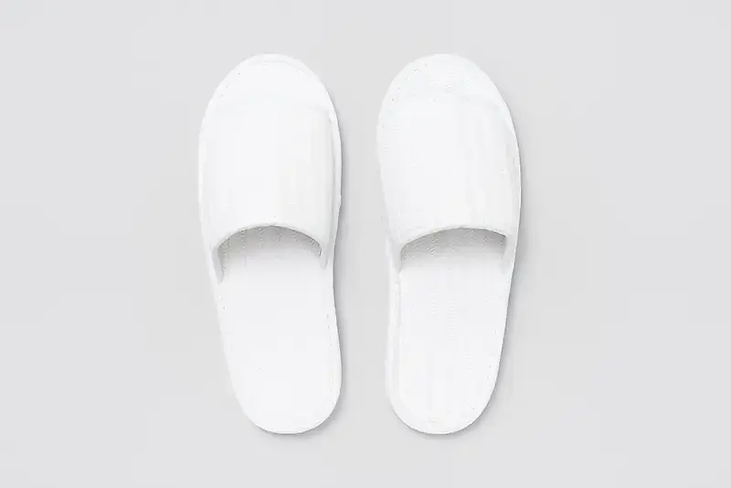 Nature-Piquet, open-toe, 29,5cm | Hotel slippers