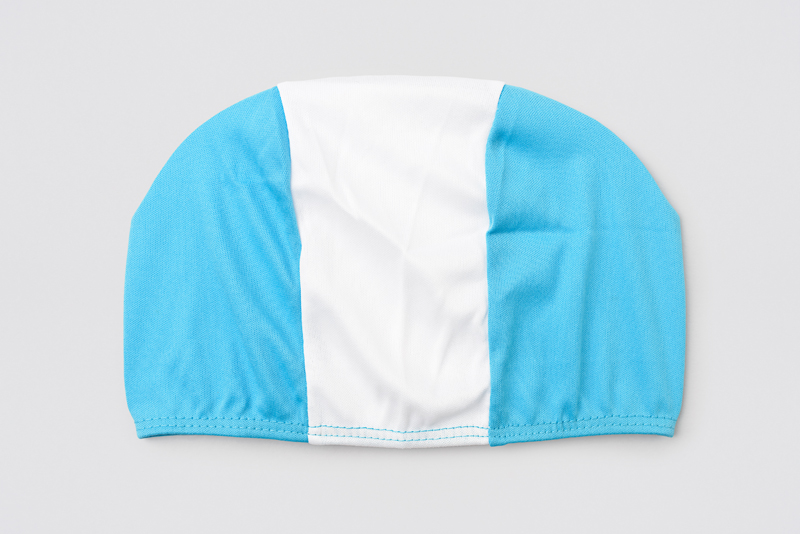 Bonnet de bain bleu clair/blanc/bleu clair