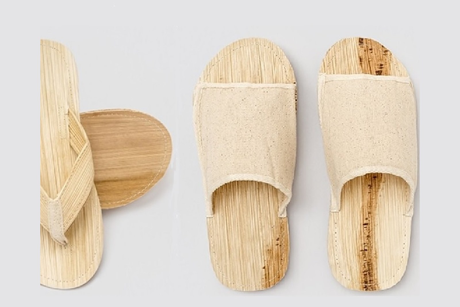 Chaussons d'hôtel ouverts en fibres naturelles, coloris naturel, ligne Green Hotel Chaussons