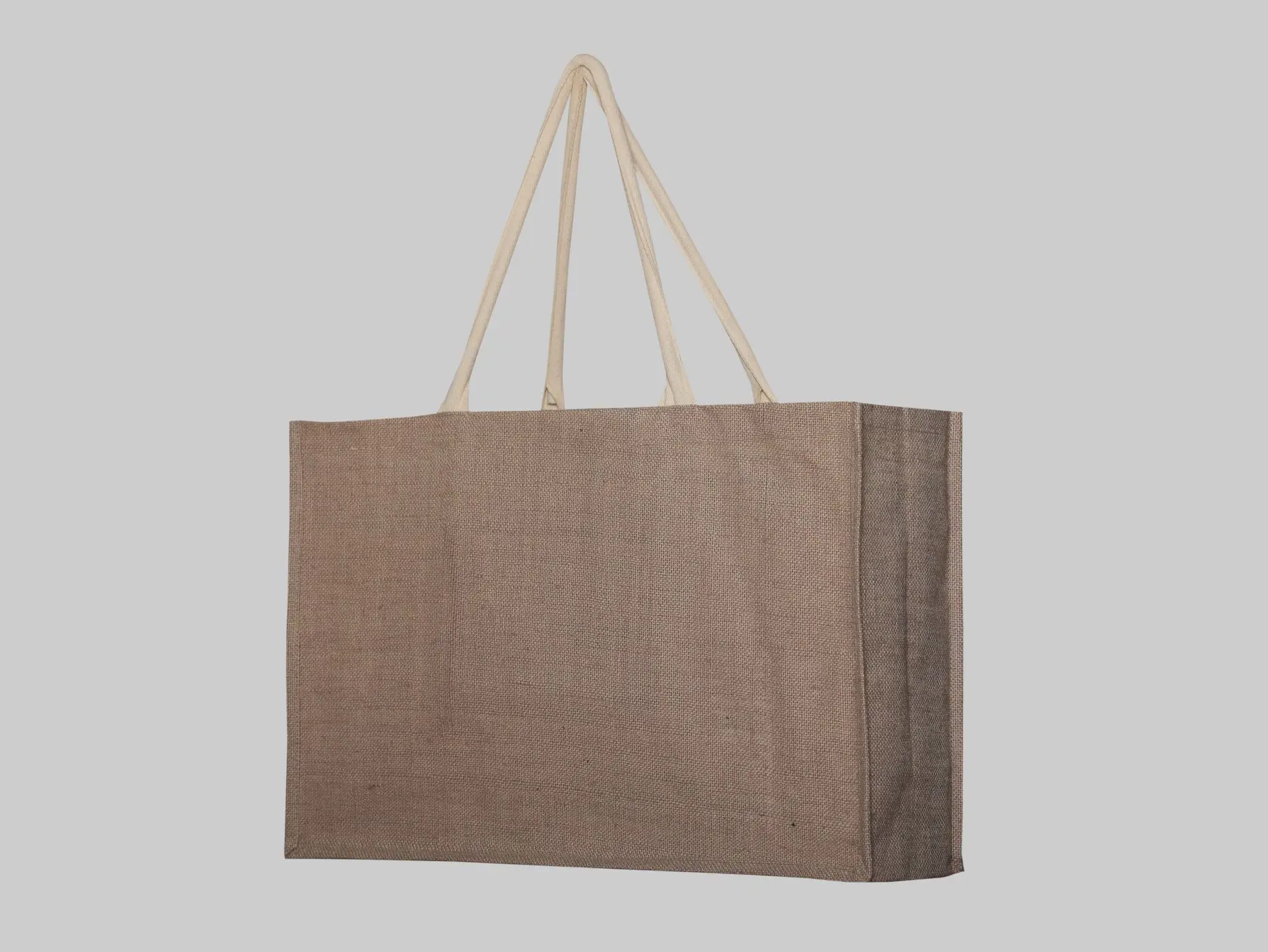 Borsa in Juta, colore cappuccino, 55x36x17cm