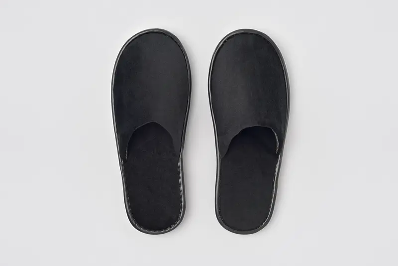 P-Andy Velour, geschlossen, schwarz, Größe 24cm | Hotelslipper