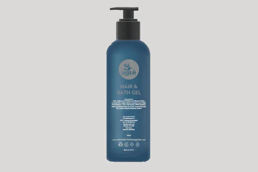 VERBENA MODERN ROUND - Hair & Bath gel 380ml, cap with pump "Modern Round"