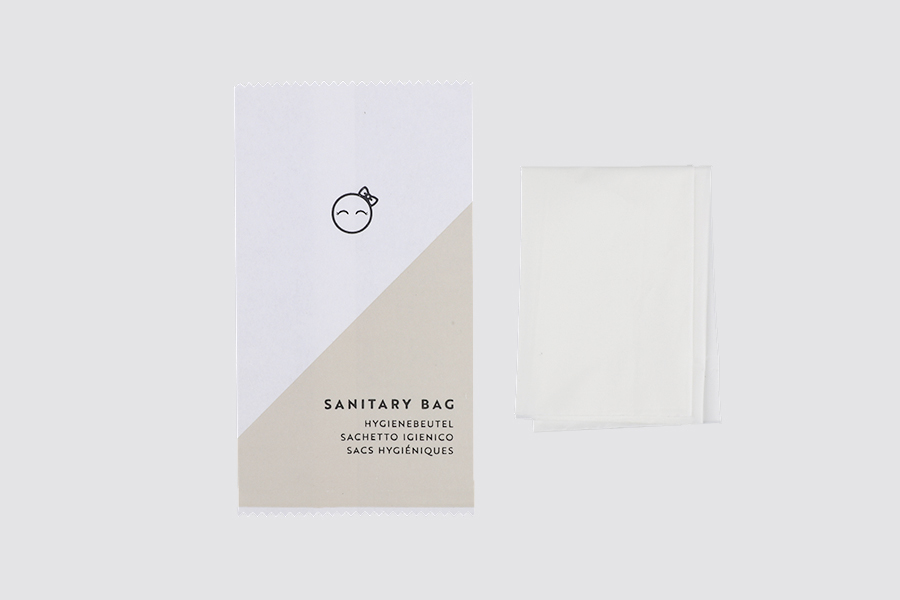 BASIC PAPER - PLA sanitary bag in paper sachet