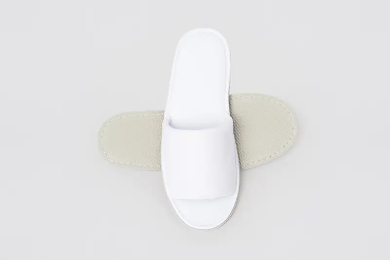 P-Royal punta abierta, blanca, suela EVA de 4mm, longitud 29,5cm | zapatilla de hotel
