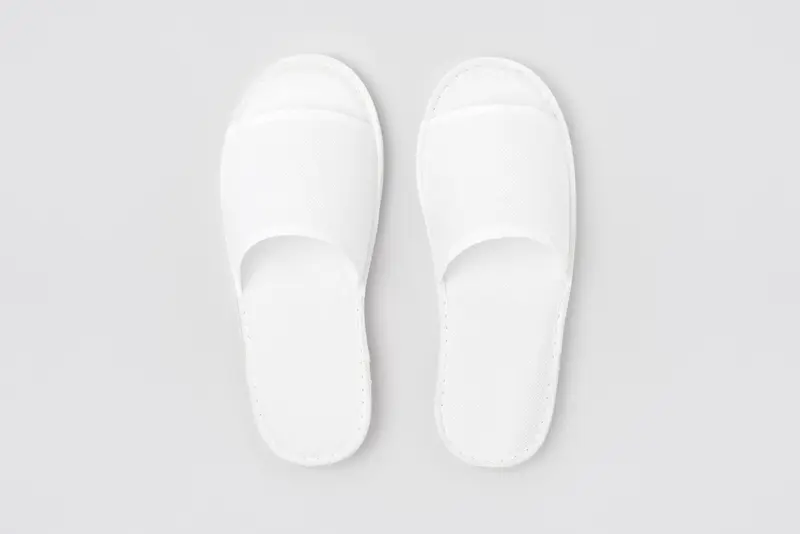 S-Basic, open-toe, white, size 28,2cm | Hotel slippers
