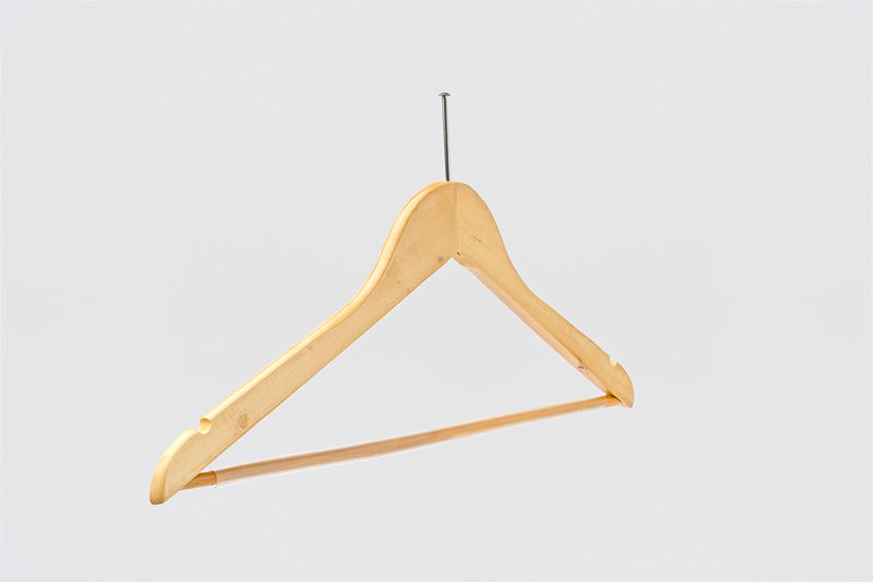 Wooden clothes hanger with anti-theft device