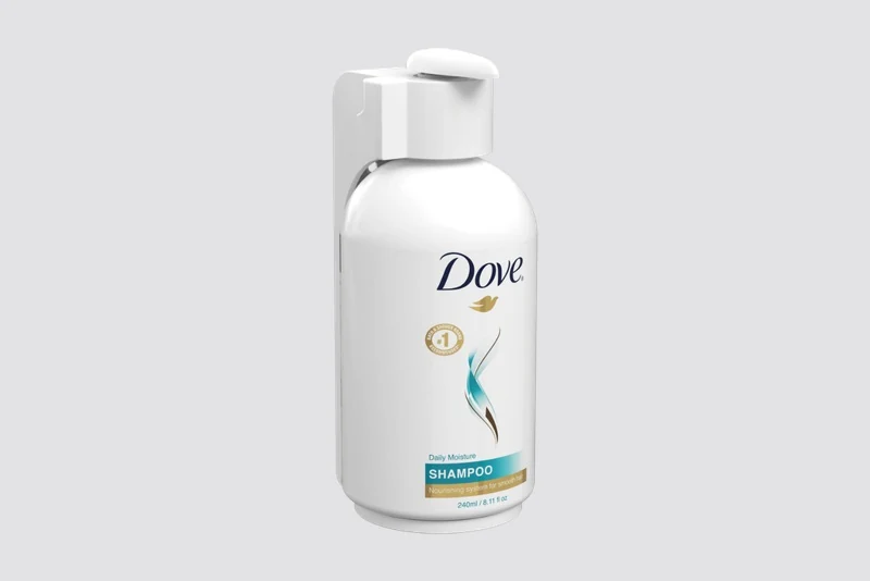 Dove Wandhalter mit eingesetztem Spender, Halsklappe geschlossen