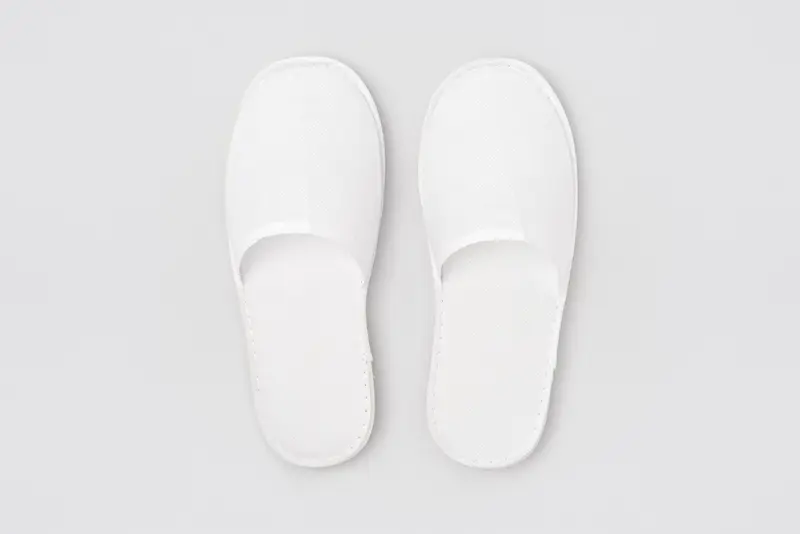 S-Basic, closed-toe, white, size 28,2cm | Hotel slippers
