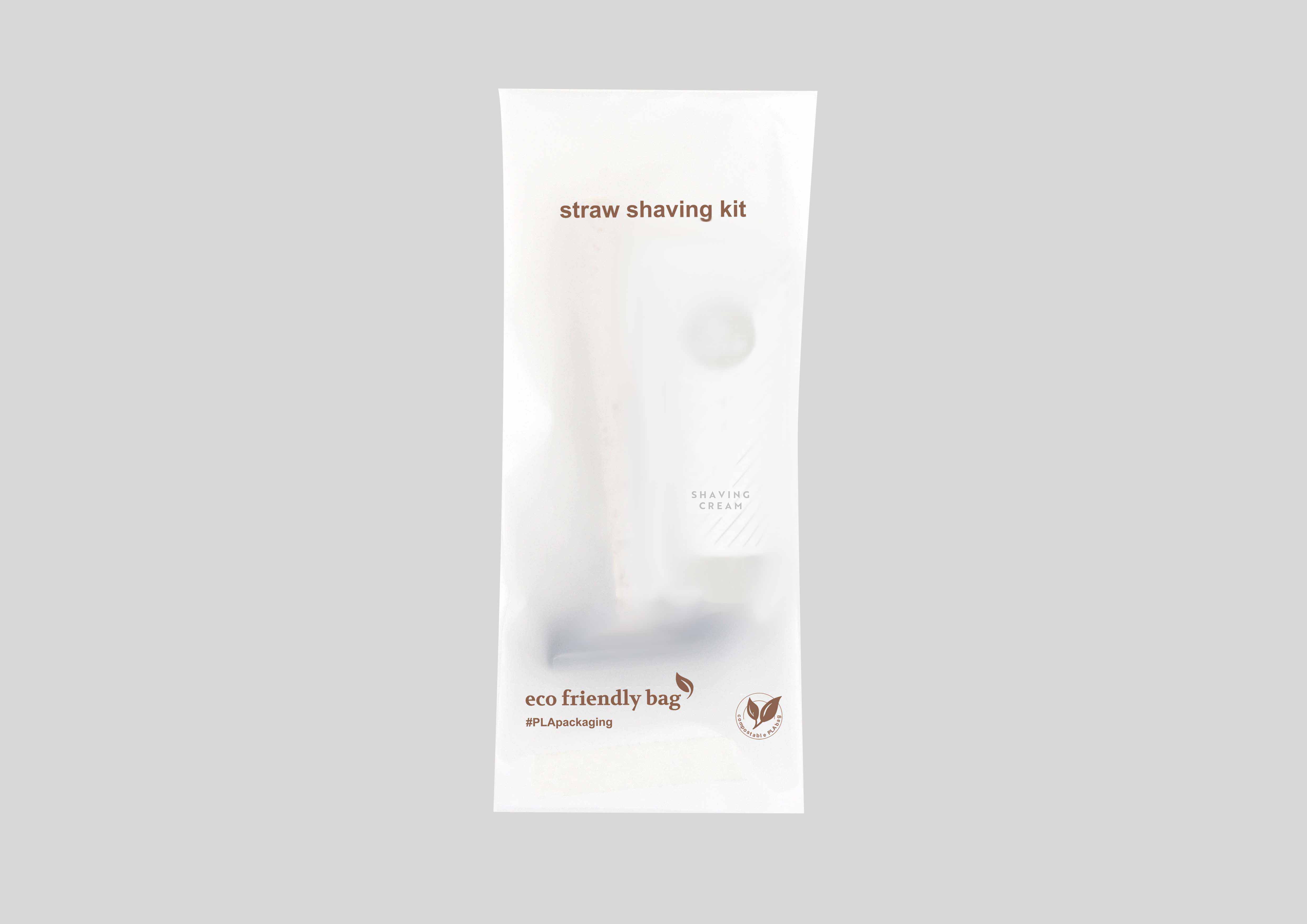 PLA ECO-FRIENDLY - Shaving kit +10ml shaving cream tube in PLA bag