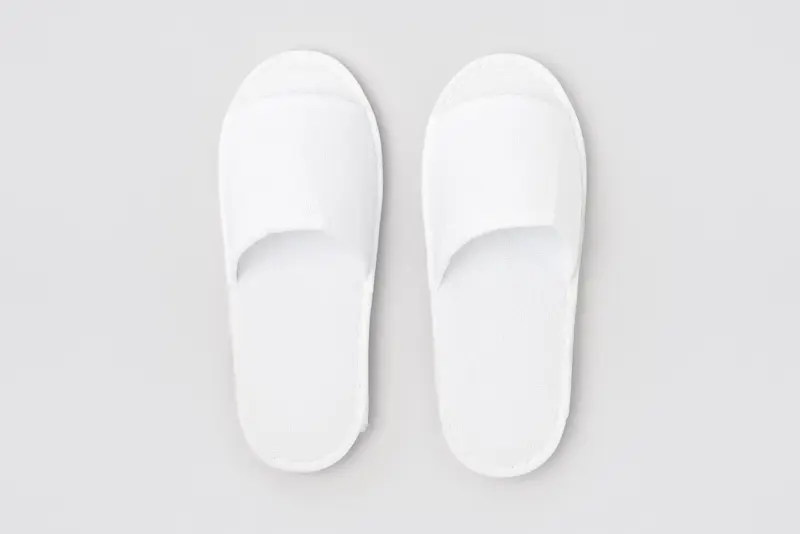 Nitra, open-toe, white, size 28,5cm | Hotel slippers
