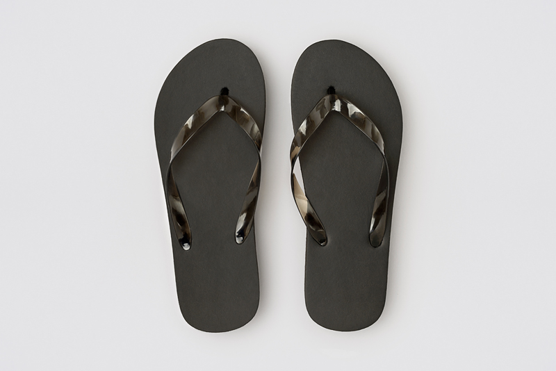Beach Sandal, infradito, color nero, suola di 15mm in PE,misura 30cm (45)