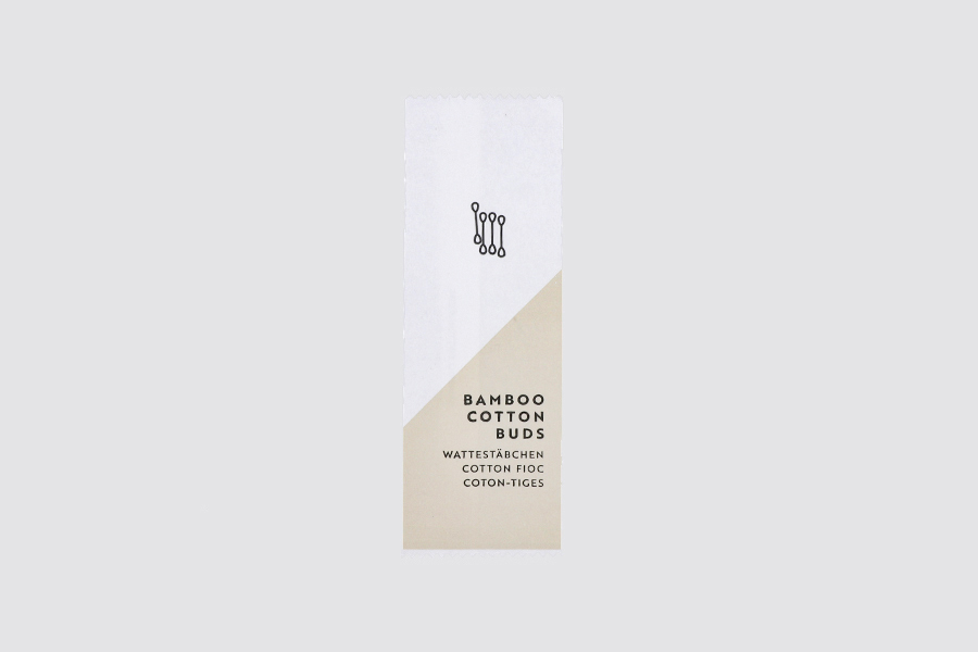 BASIC PAPER - 4 bastoncillos de algodón con palitos de bambú en bolsita de papel
