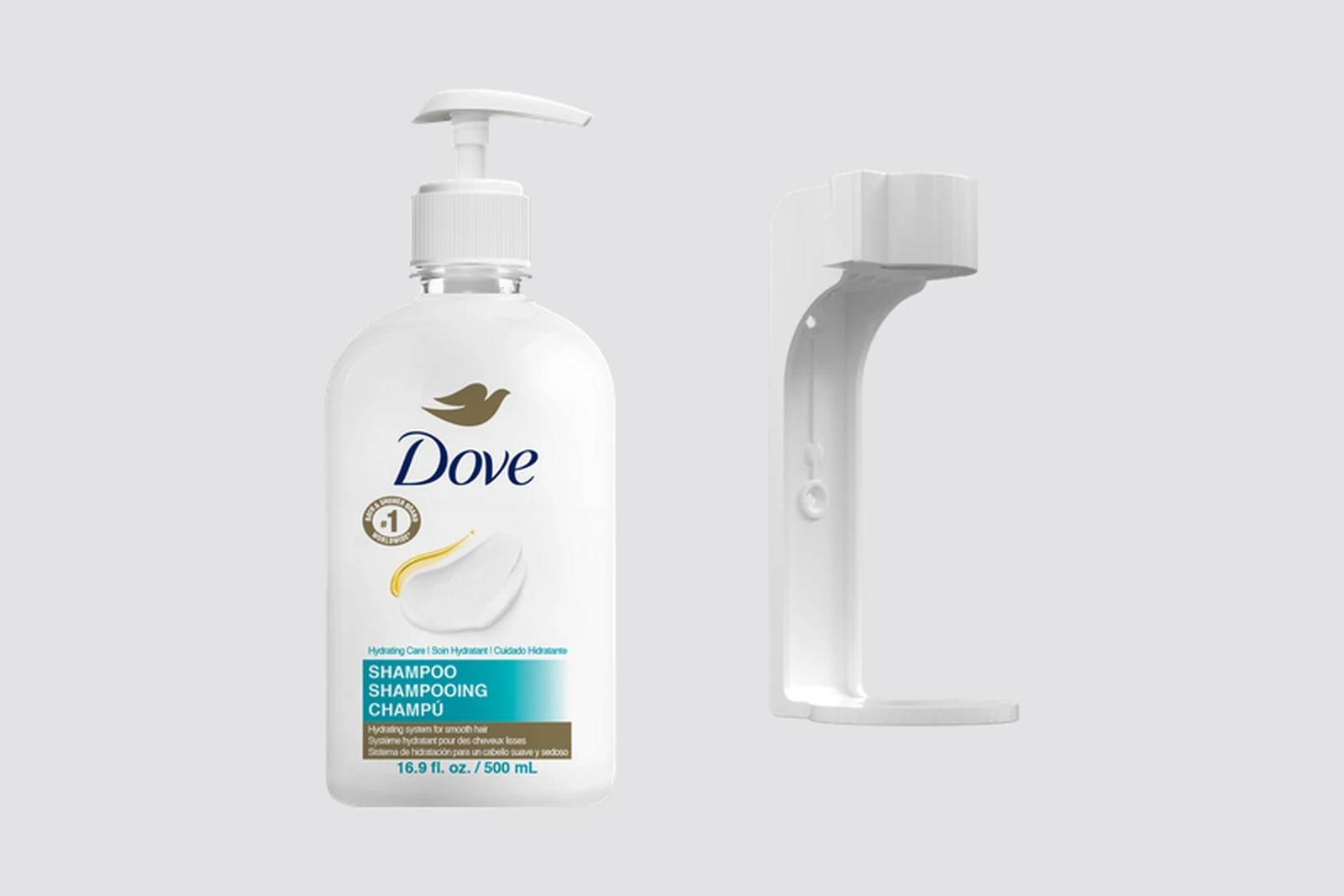 Hotelkosmetik-Spender von Dove, Lux und TRESemmé