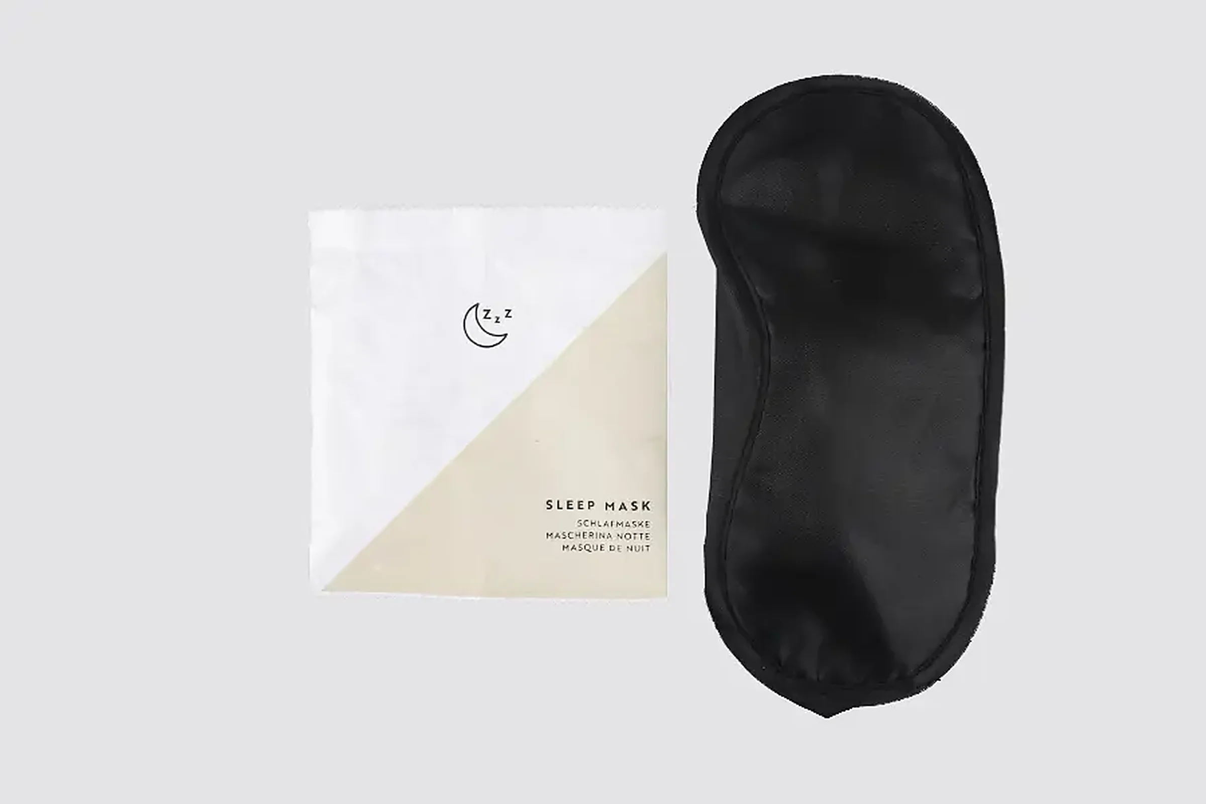 Elegant Amenities Schlafmaske, schwarz in Papiersachet
