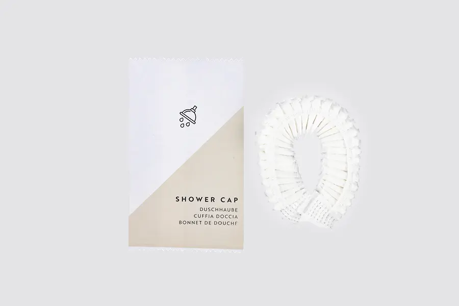 GreenElegant - PLA Shower cap in paper sachet GreenElegant - PLA Shower cap in paper sachet
