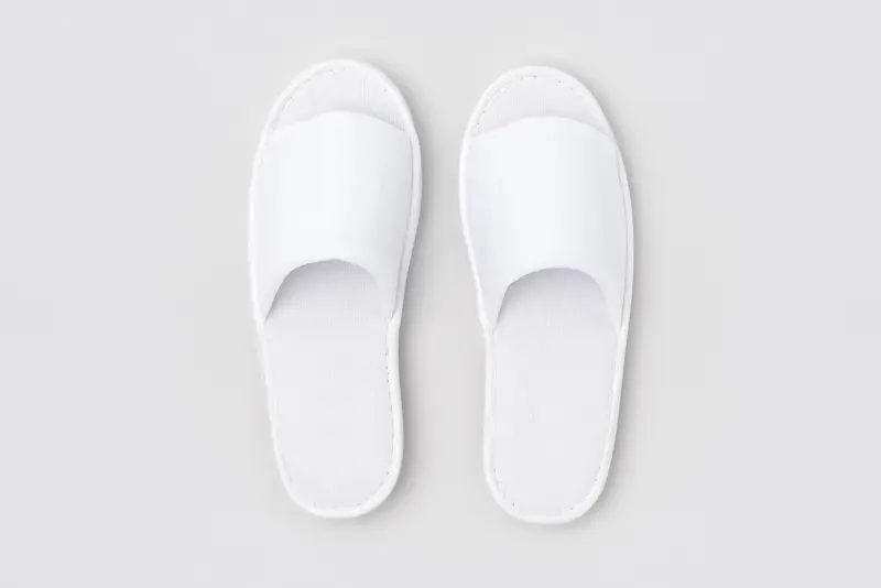 P-Berlin, open-toe, white, 28,5cm | Hotel slippers
