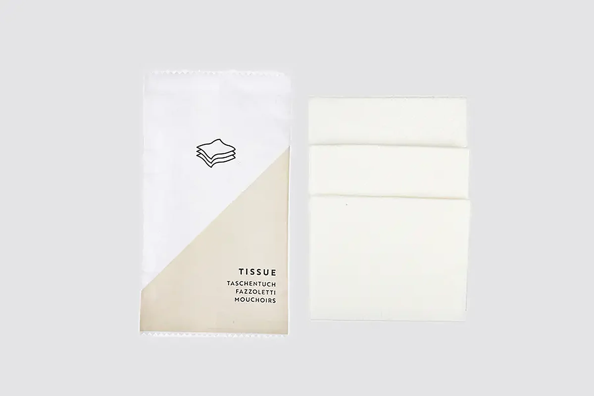 Elegant Amenities 3 Taschentücher in Papiersachet