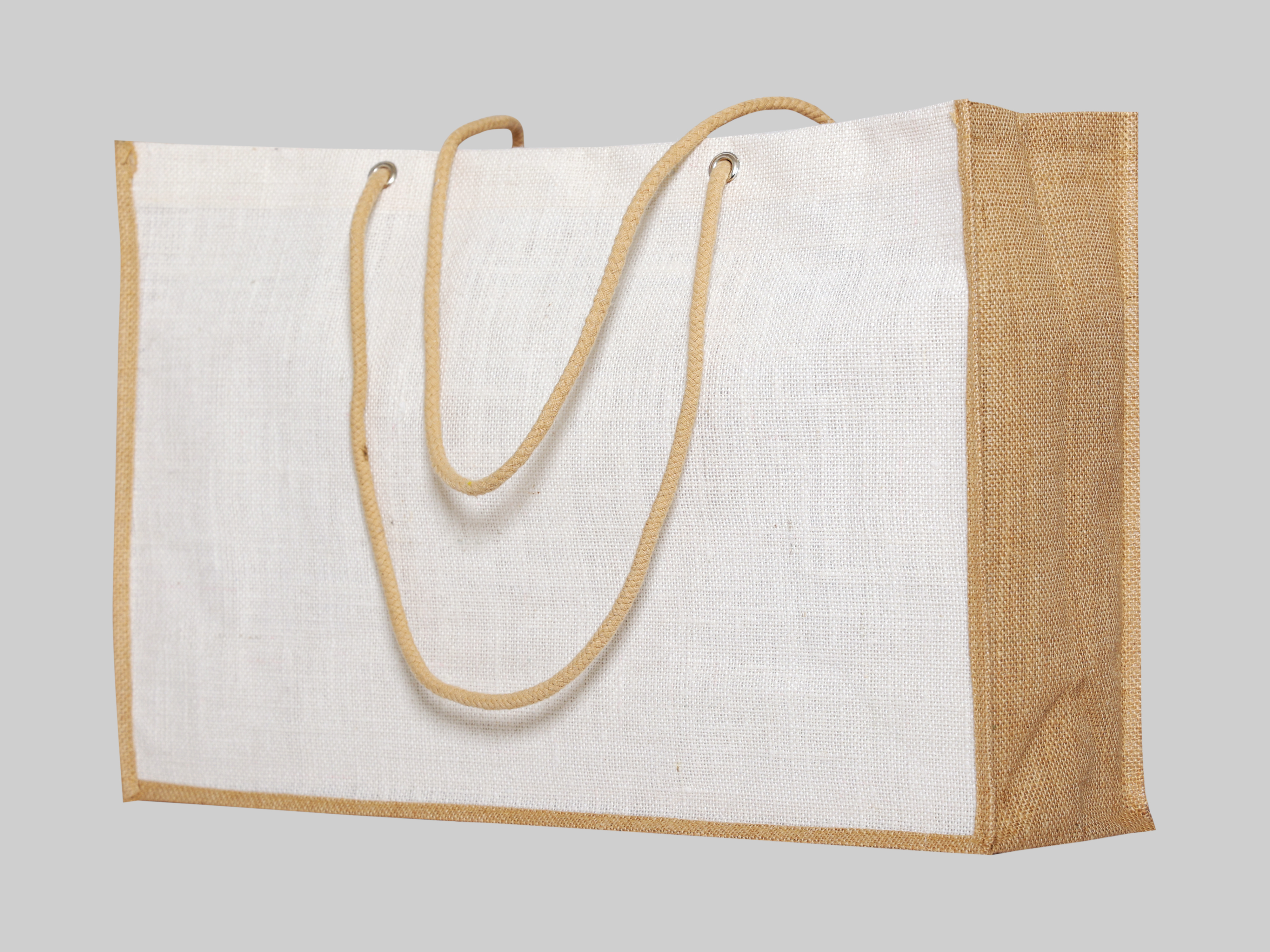 Sac en jute, couleur : blanc/nature - 55x36+17cm.