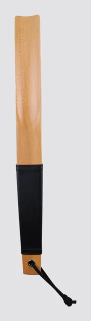 Calzascarpe, legno, lungo 38cm, colore naturale, manico ecopelle PU