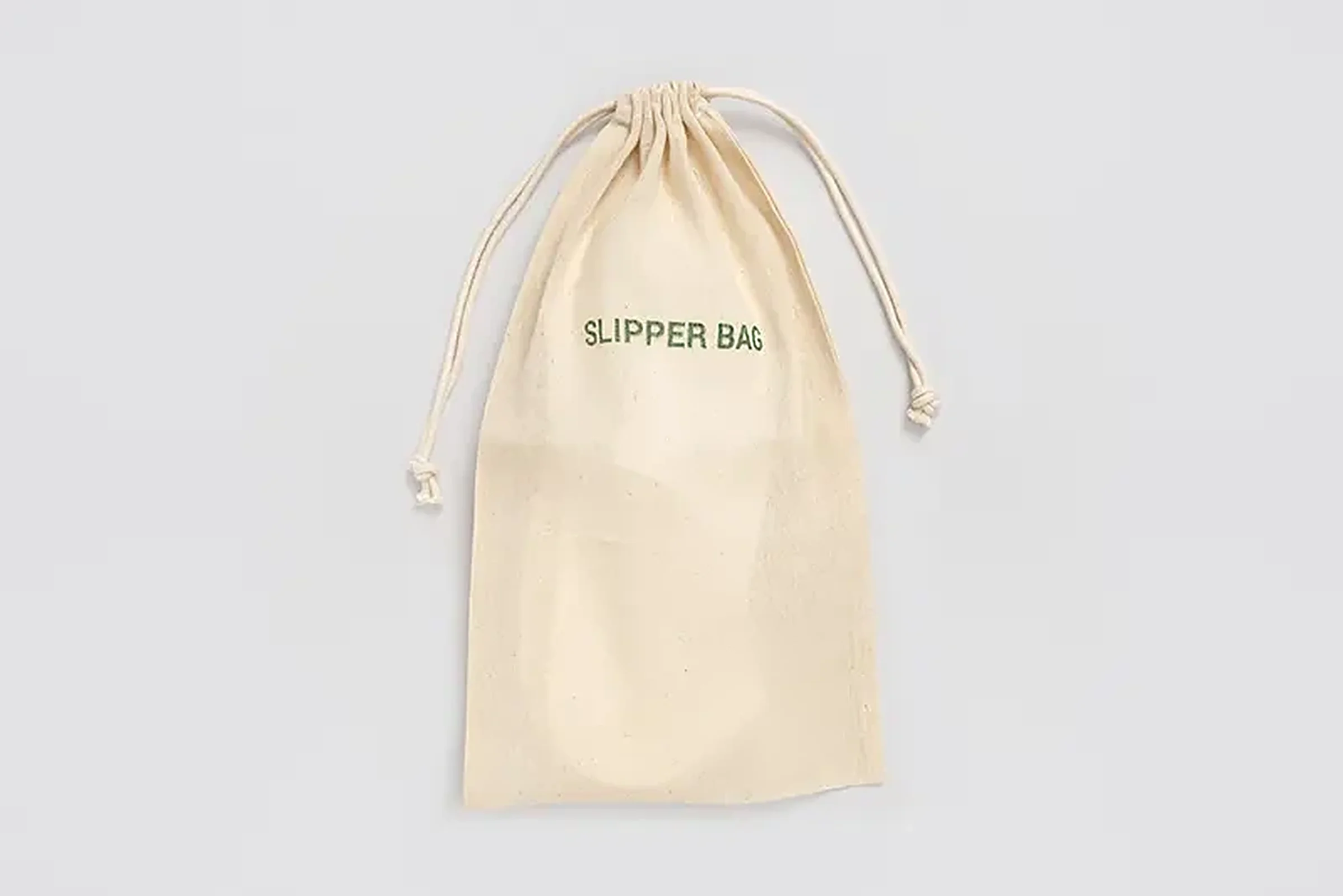 Sac pantoufles en coton 20x35cm avec cordon de serrage, naturelle