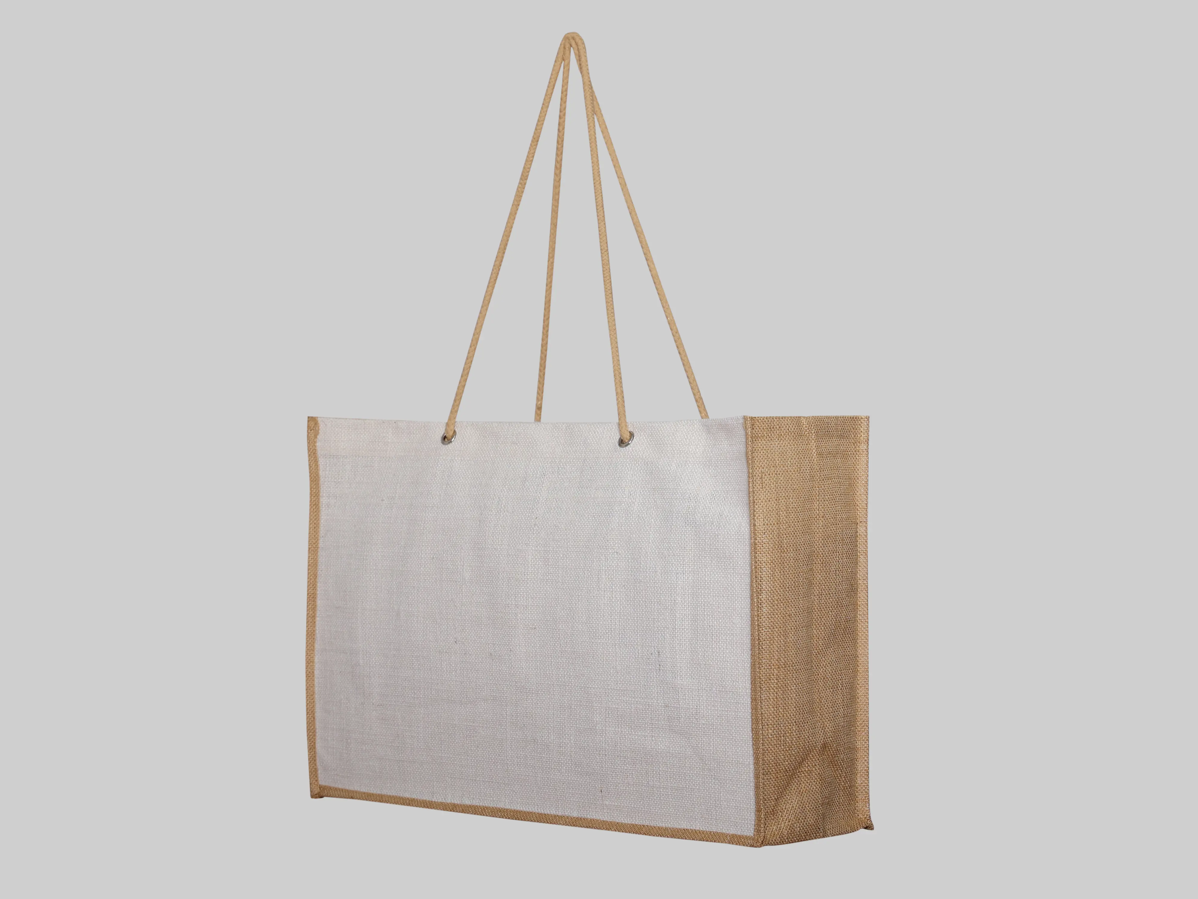 Jute bag, color: white/natural, 55x36x17cm