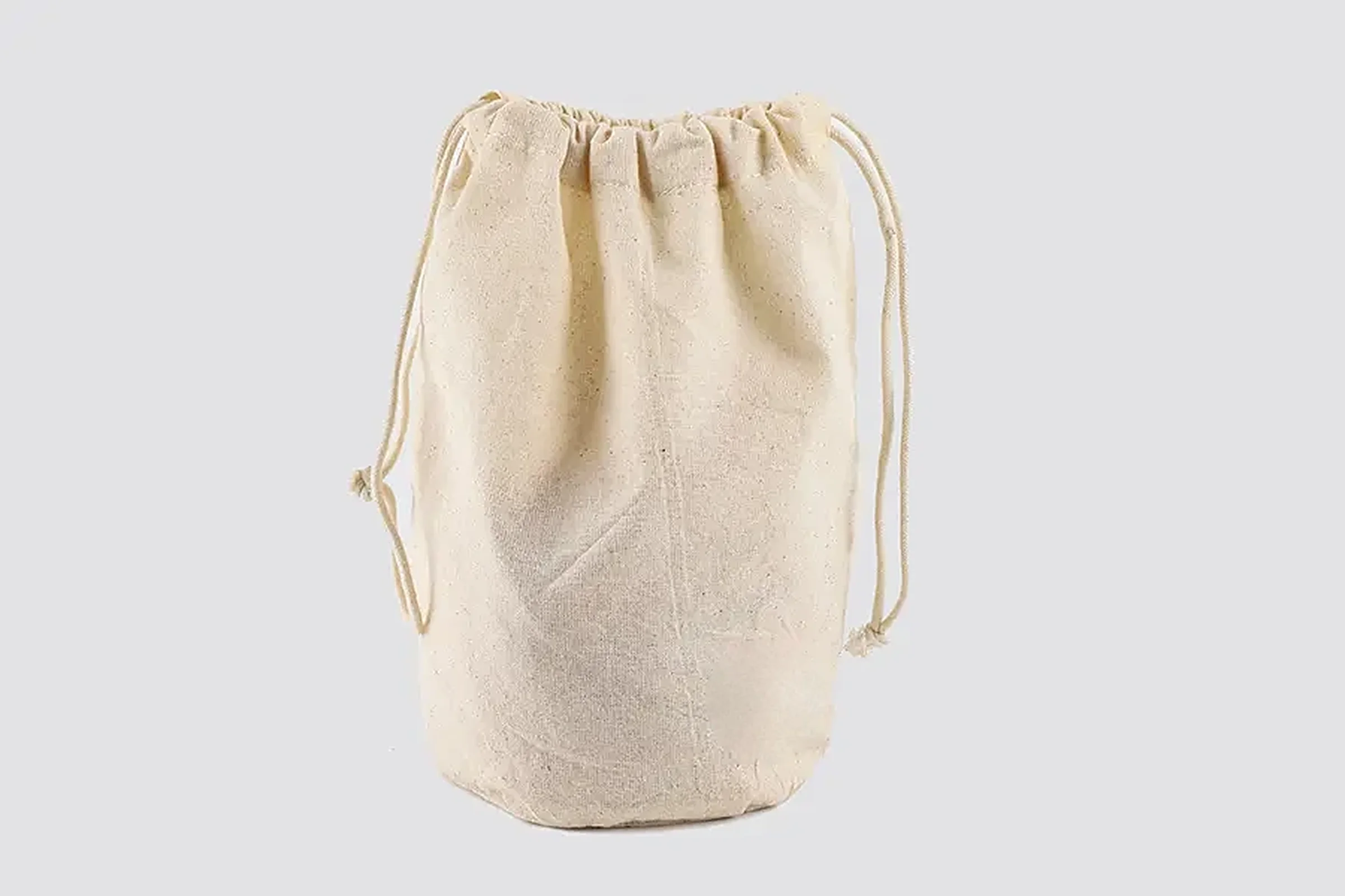 Baumwollsäckchen für Toilettenpapierrolle, 21x22cm, mit Kordel, natur