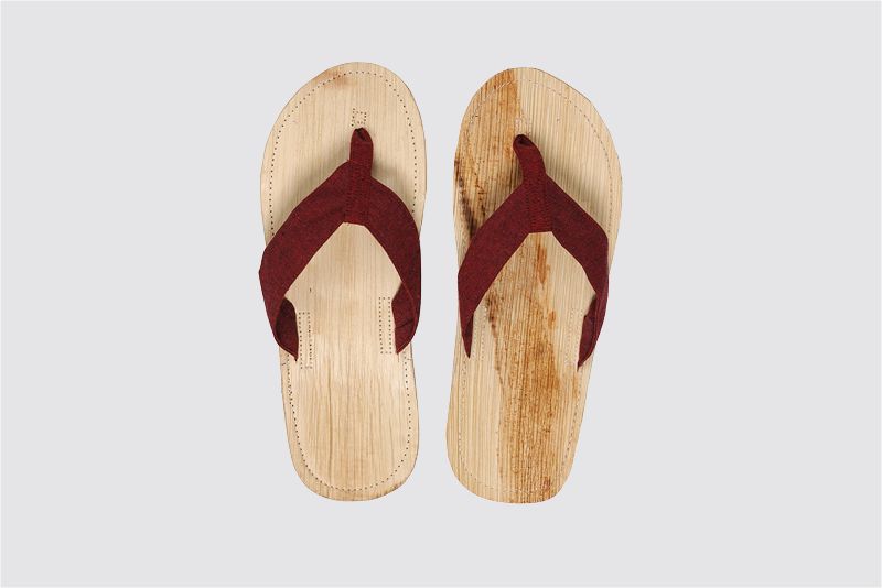 Comfort Leaf Sandal Farbe Canvas: bordeaux, Grösse 28,5cm