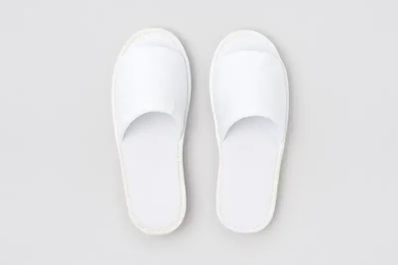 P-Andy Velour, offen, weiß, Größe 29,5cm | Hotelslipper
