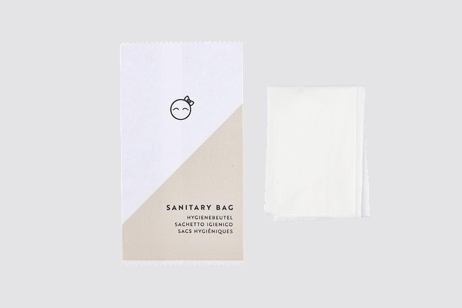 BASIC PAPER - PLA sanitary bag in paper sachet