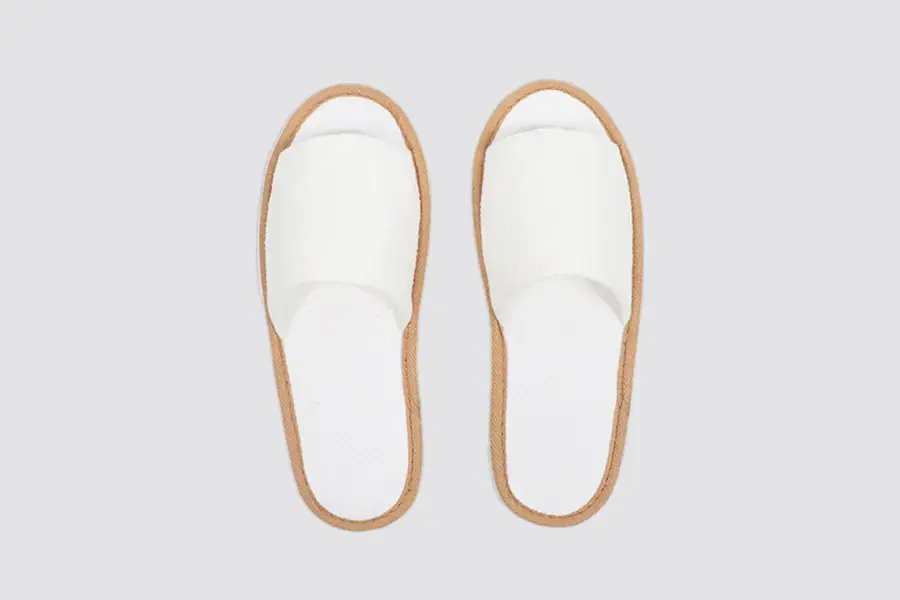 Babaco, punta abierta, blanca, longitud 28,5cm | zapatilla de hotel
