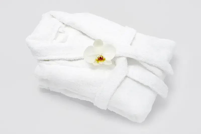 Albornoz algodón rizado 450gm², cuello chal, L