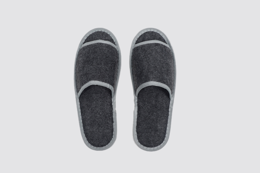 Chamonix, bout ouvert, gris, longueur 28,5 cm, chaussons en feutre